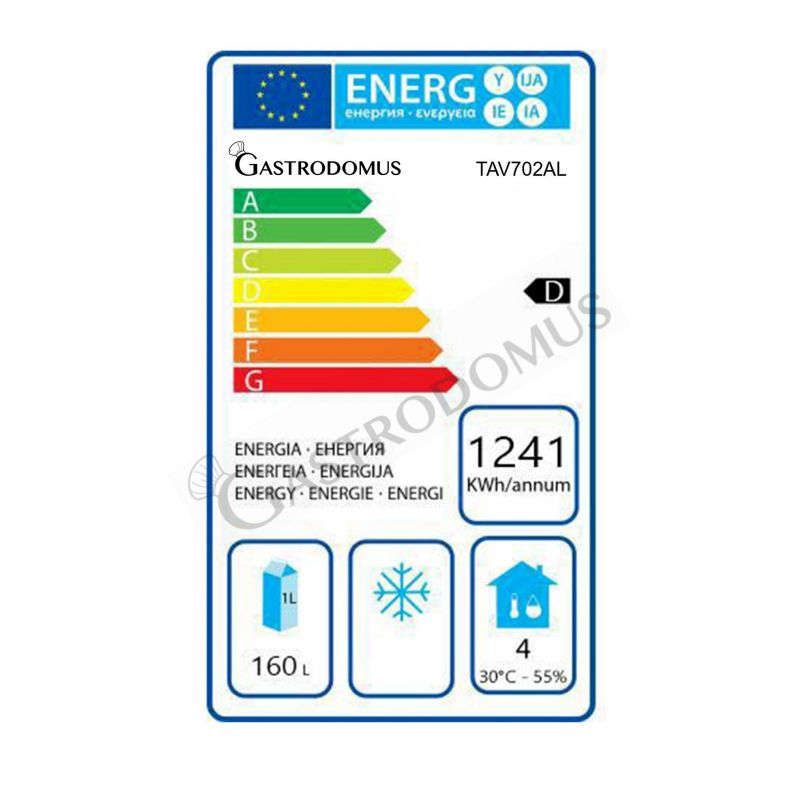 Kühltisch, 2-türig, Aufkantung, Tiefe 700 mm, 0°C/+10°C, Motor auf der linken Seite, Energieklasse D