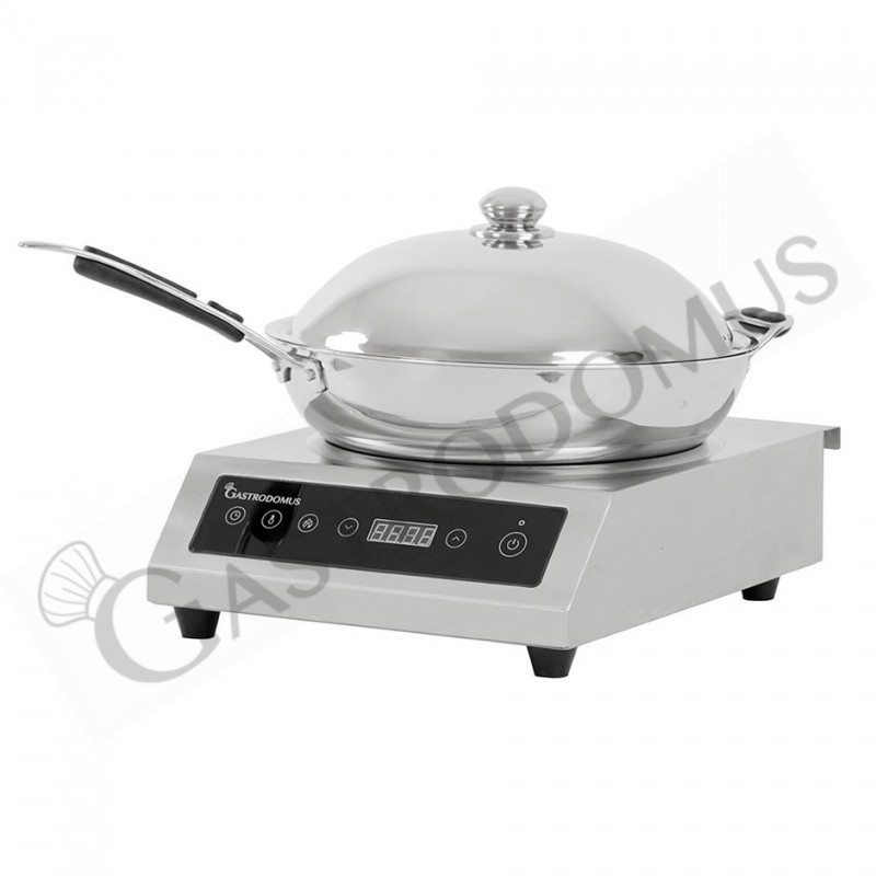 Induktionswok / Wok-Induktionskochplatte, 1 Kochzone, B 340 mm x T 445 mm x H 130 mm, 3500 W