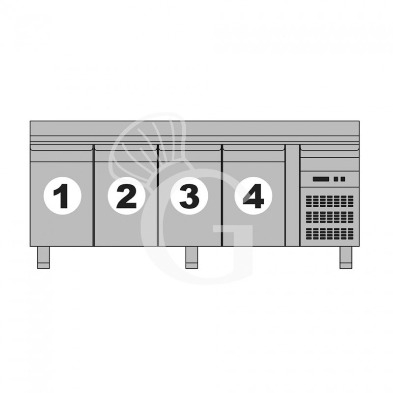 copy of Tavolo refrigerato - 4 porte - Prof. 700 - temperatura -2°C/+8°C