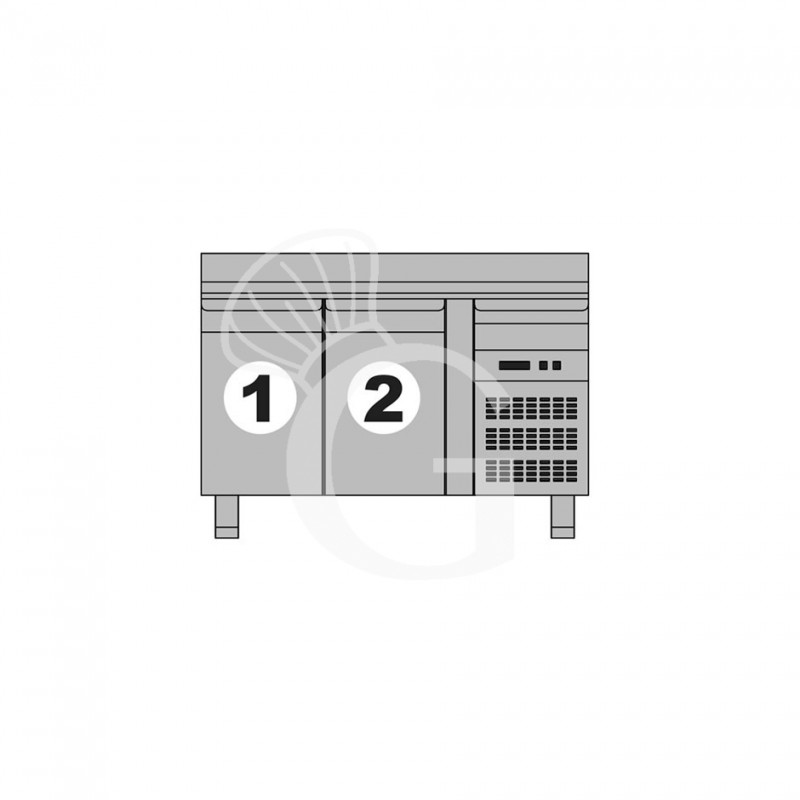 copy of Tavolo refrigerato - 2 porte - alzatina - Prof. 700 -2°C/+8°C