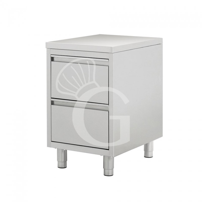 Schrank, Edelstahl, 2 Schubladen, B 500 X T 700 X H 850 mm