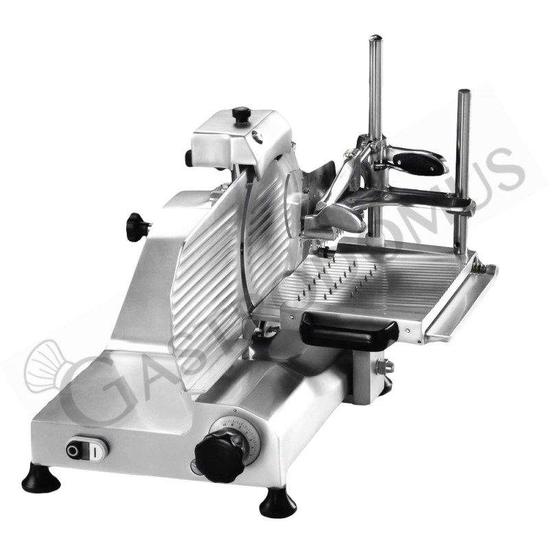 Semiprofessioneller vertikaler Aufschnittschneider aus Aluminium Messerdurchmesser 300 mm, fixer Anspitzer, einphasig