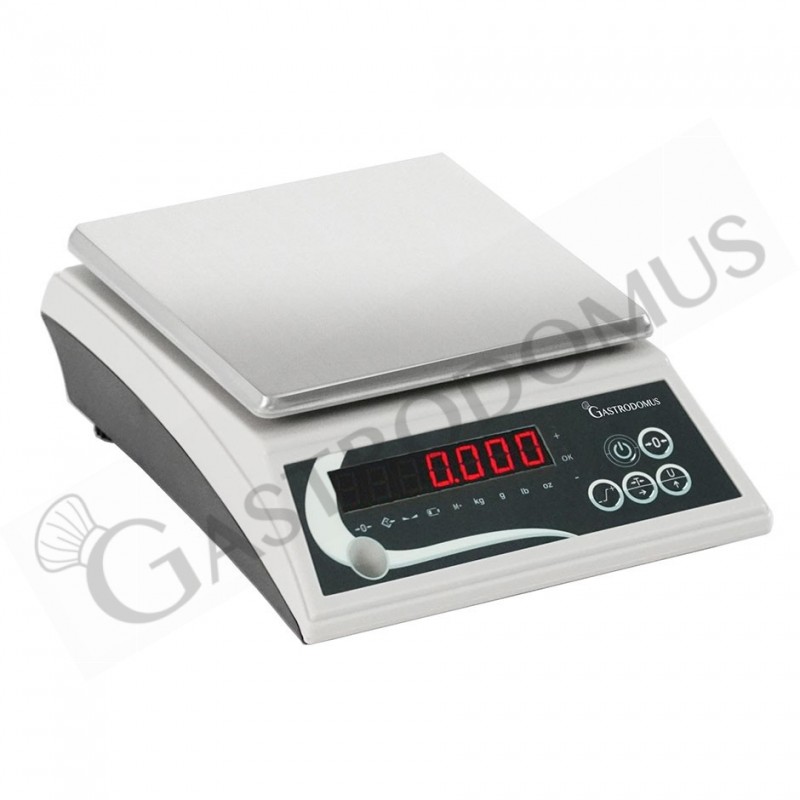 Gastro Waage / Präzisionswaage, aus ABS, LED-Display, Tragkraft 6 kg,  Präzision auf bis zu 1g, B 205 mm x T 250 mm x H 80 mm
