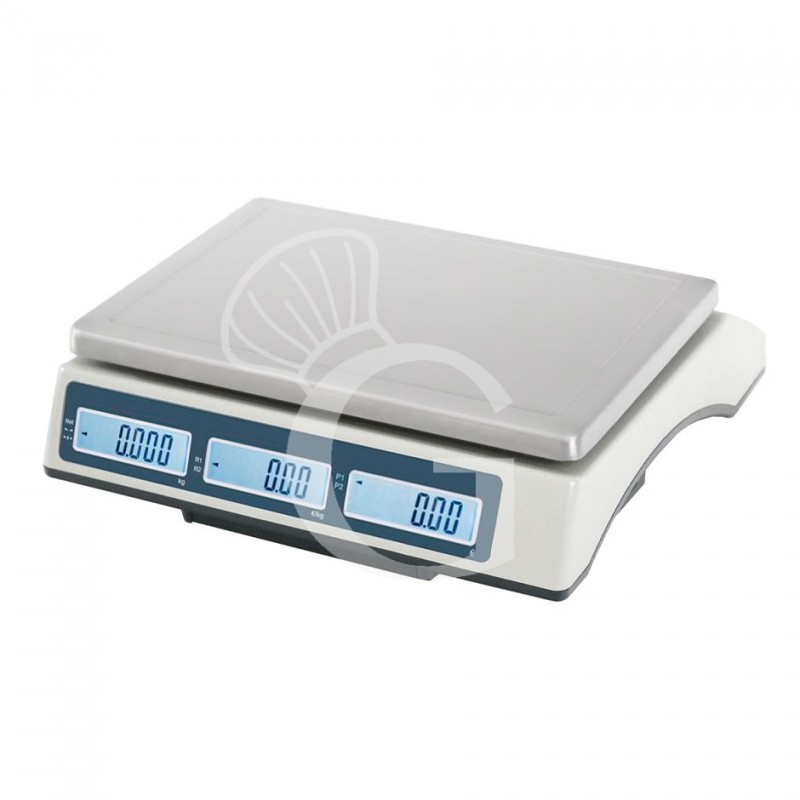 Geeichte Ladenwaage / Marktwaage ohne Hochanzeige,  Tragkraft 30 kg, Präzision auf bis 5/10 g,  B 330 mm x T 345 mm x H 117 mm