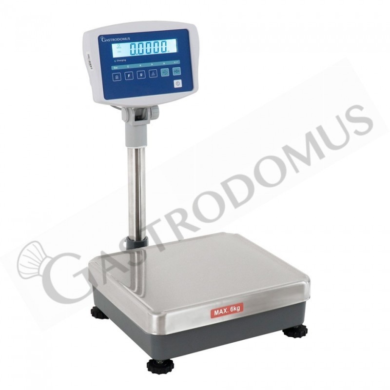 Industriewaage / Plattformwaage, Hochanzeige, einzellig, Tragkraft 60 kg, Präzision auf bis 5 g, B 360 x T 320 x H 600 mm