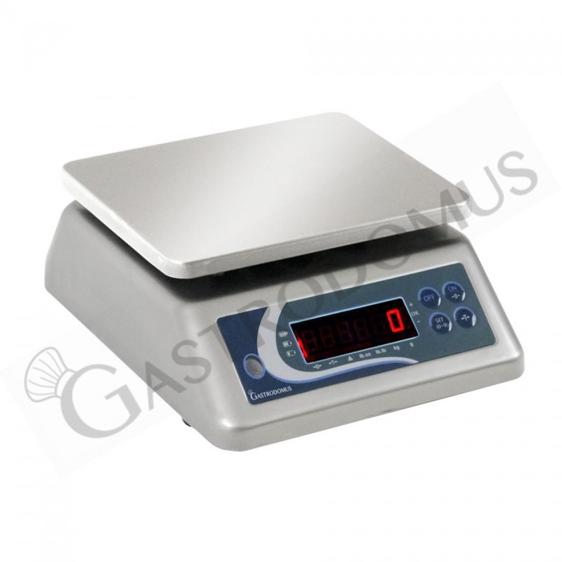 Kontrollwaage, Tragkraft: 6 kg, beidseitiges Display, Präzision auf bis zu 0,5 g, B 290 mm x T 240 mm x H 110 mm