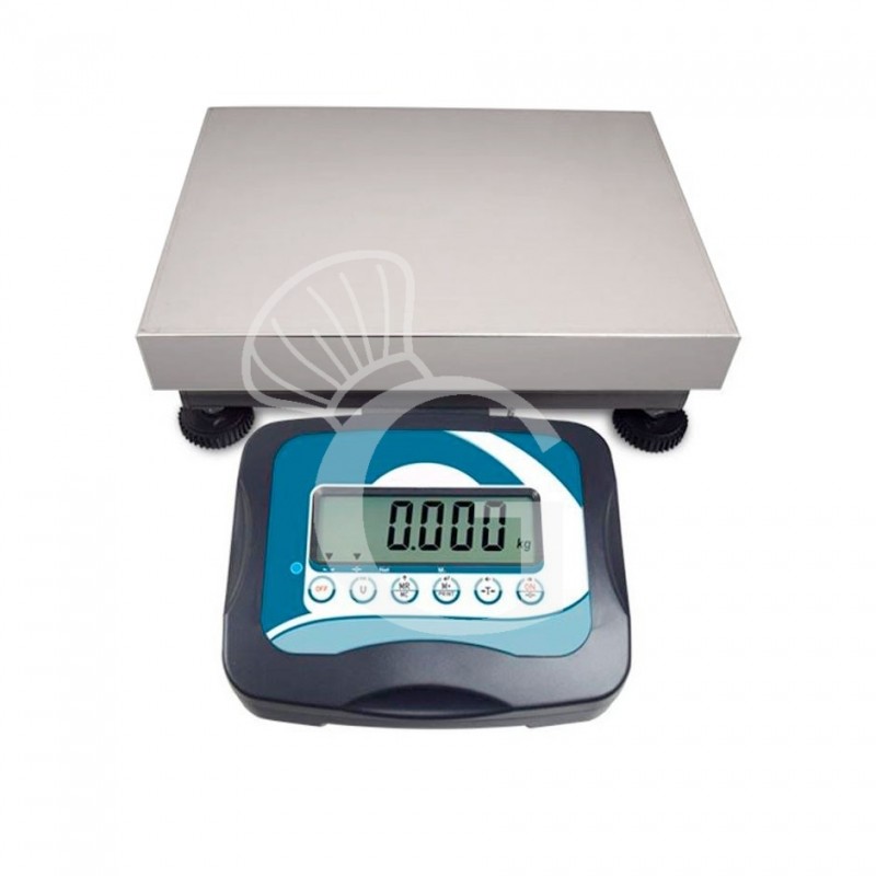 Plattformwaage, Tragkraft 30 kg,  Präzision auf bis zu 5 g, B 400  mm x T 500 mm x H 120 mm
