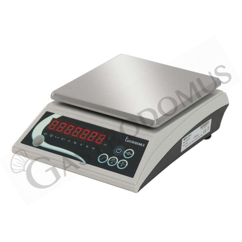 Gastro Waage / Präzisionswaage, aus ABS, LED-Display, Tragkraft 6 kg,  Präzision auf bis zu 1g, B 205 mm x T 250 mm x H 80 mm
