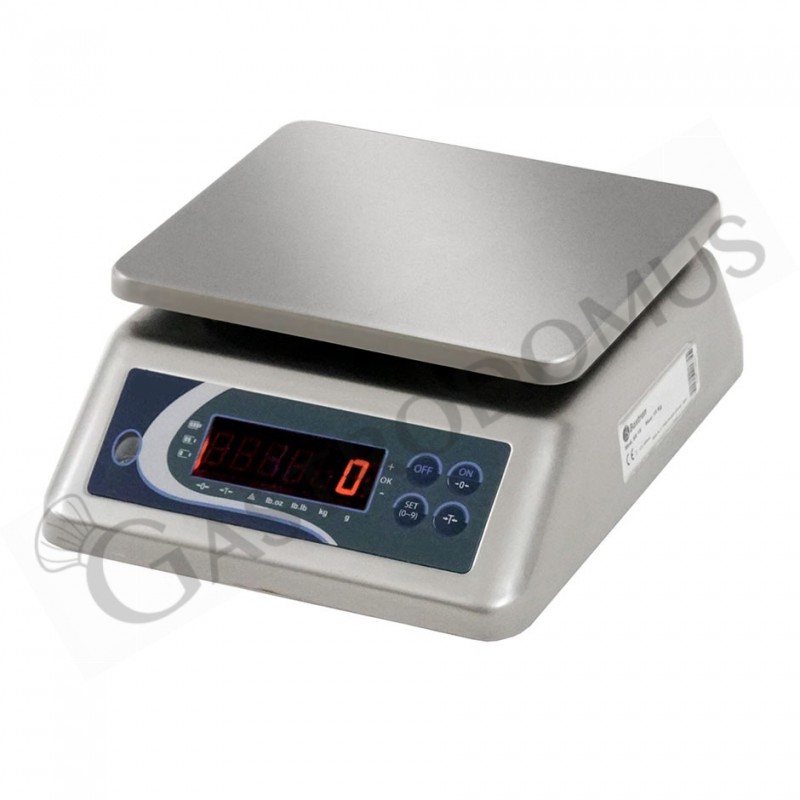 Kontrollwaage, Tragkraft: 6 kg, beidseitiges Display, Präzision auf bis zu 0,5 g, B 290 mm x T 240 mm x H 110 mm