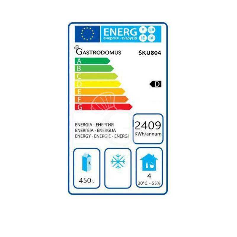 Kühltisch, 4-türig, Tiefe 800 mm, 0°C/+ 10°C, Motor auf der linken Seite, Energieklasse D