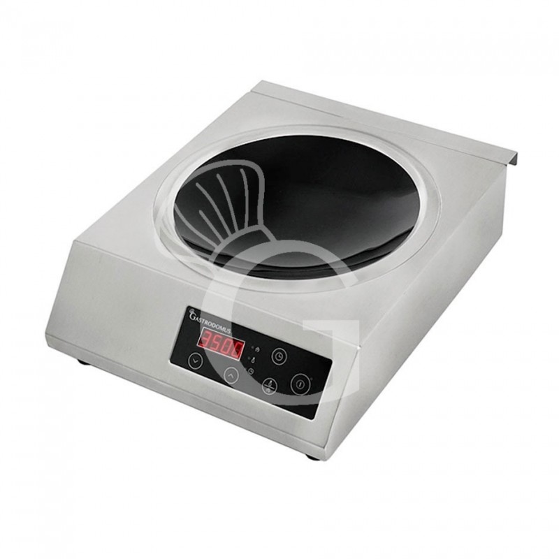 Induktionswok / Wok-Induktionskochplatte, 1 Kochzone, B 340 mm x T 440 mm x H 125 mm, 3500 W