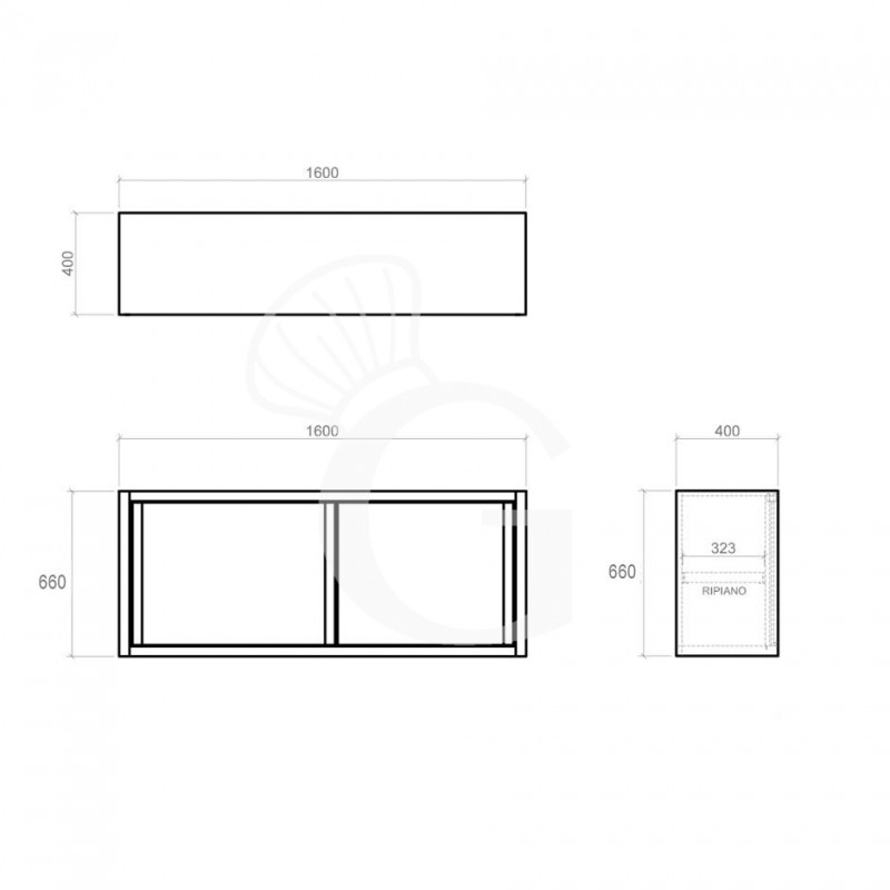 Wandhängeschrank, Edelstahl, mit Abtropffläche, Schiebetüren, 1 gelochter Zwischenboden, B 1600 mm x T 400 mm x H 660 mm