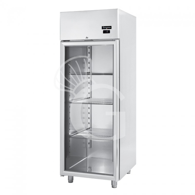 Kühlschrank (700 Liter), Edelstahl, Umluftkühlung, mit Glastür, Temperatur 0°C /+10°C Kühlschrank (700 Liter), Edelstahl, Umluftkühlung, mit Glastür, Temperatur 0°C /+10°C