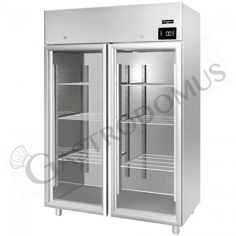 Tiefkühlschrank (1400 Liter), Umluftkühlung, 2 Glastüren, -18°C/-22°C, B 1460 x T 825 x H 2100 mm