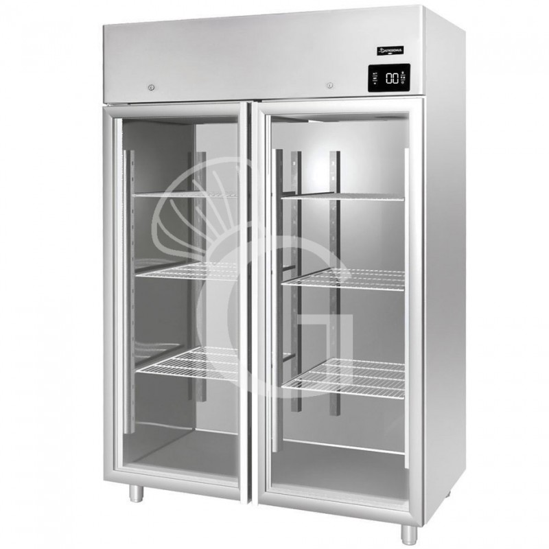 Tiefkühlschrank (1400 Liter), Umluftkühlung, 2 Glastüren, -18°C/-22°C, B 1460 x T 825 x H 2100 mm