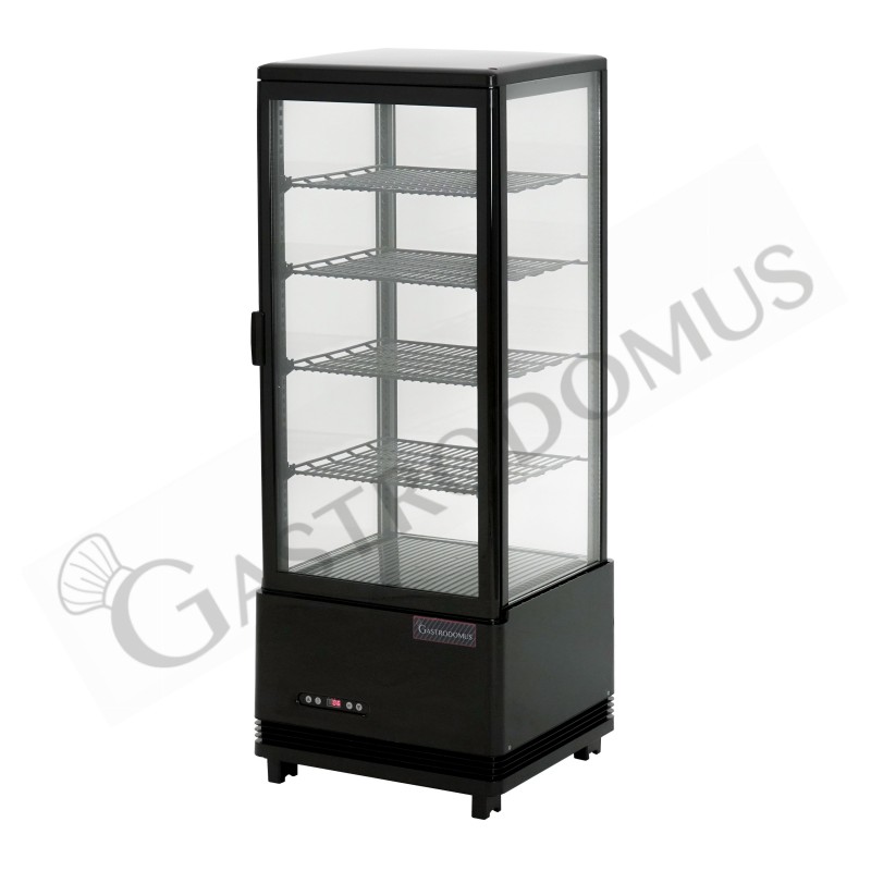 Schwarzes belüftetes Kühlregal für Getränke 98 LT +0°C/+12°C Energie Klasse C