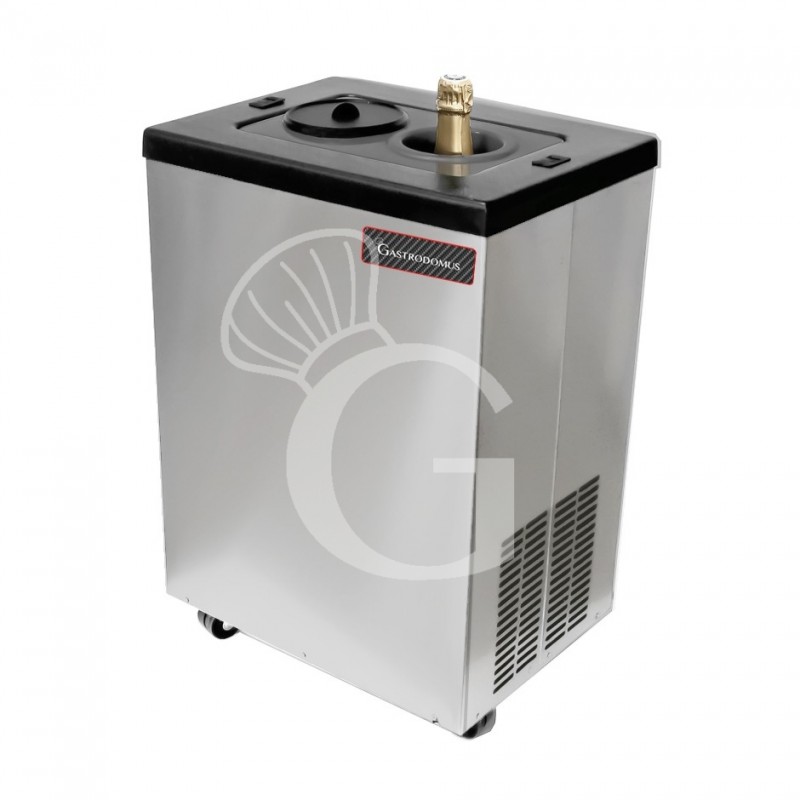 Elektrischer Weinkühler/Schnellkühler, Tischgerät, für 2 Flaschen, B 500 mm x T 370 mm x H 720 mm, mit Räder