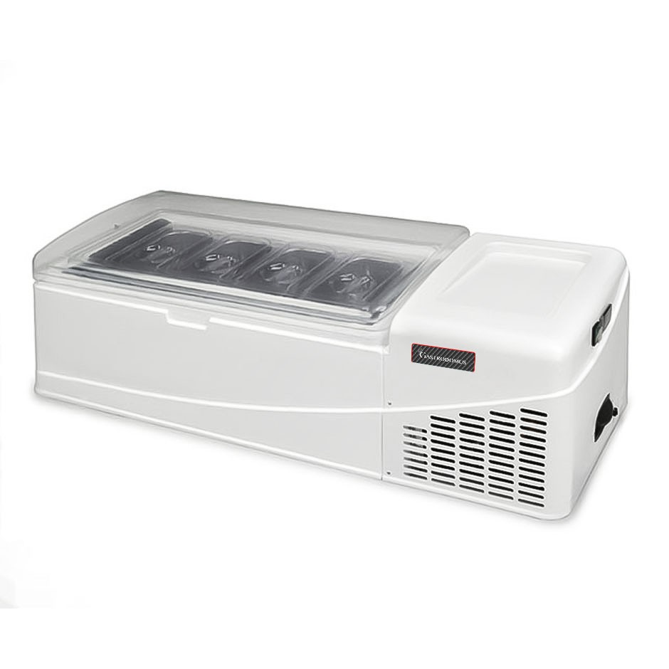 Tisch Eisvitrine, 0/-22°C, B 1255 mm x T 525 mm x H 360 mm