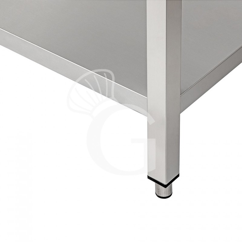 Edelstahltisch, 1 Grundboden, B 700 mm x T 600 mm x H 865 mm