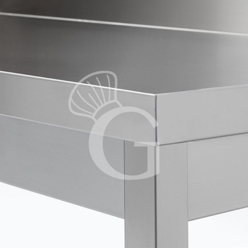 Edelstahltisch, 1 Grundboden, Aufkantung, B 1100 mm x T 600 mm x H 965 mm