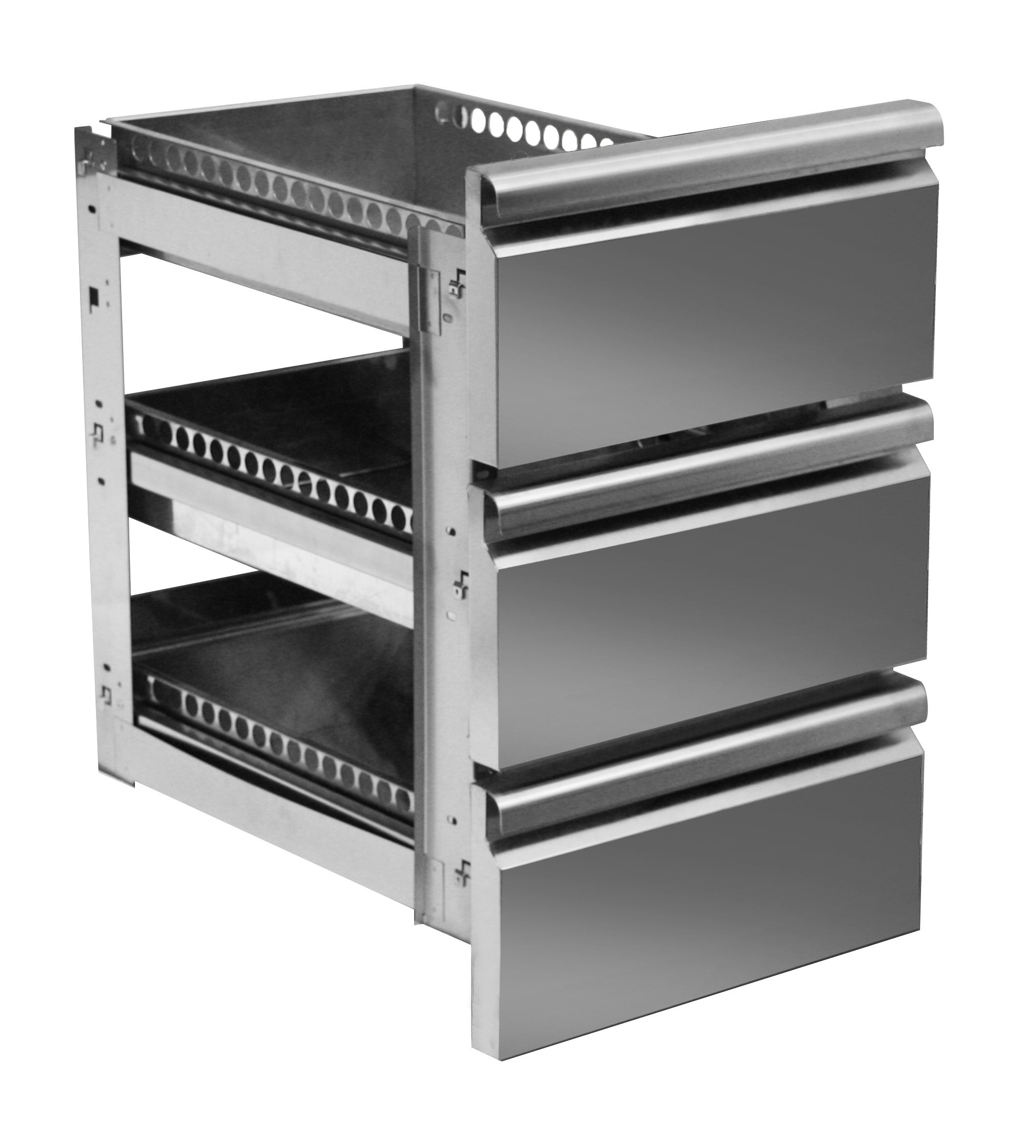 3 ERGÄNZUNGSSCHUBLADEN (1/3, MONTIERT) FÜR KÜHLTISCHE (TIEFE: 700 MM)