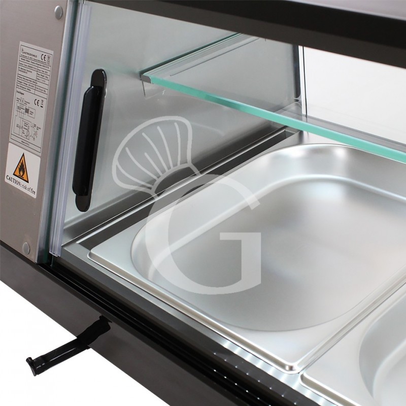 Tapas-Kühlvitrine für 5 x GN1/2 Behälter, 160 Watt, B 1740 mm x T 395 mm x H 375 mm