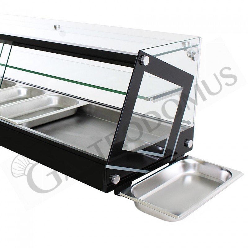 Tapas-Kühlvitrine für 6 x GN1/3 Behälter,160 Watt, B 1470 mm x T 395 mm x H 375 mm