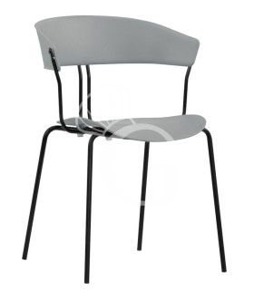Metallstuhl "DIANA", lackiert, Sitzfläche aus Polypropylen