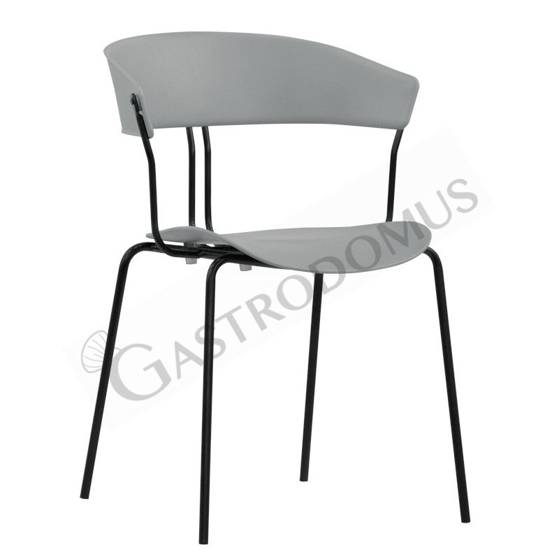Metallstuhl "DIANA", lackiert, Sitzfläche aus Polypropylen