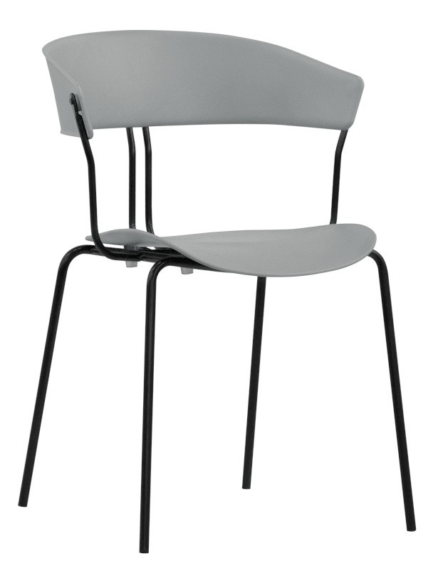 Metallstuhl "DIANA", lackiert, Sitzfläche aus Polypropylen