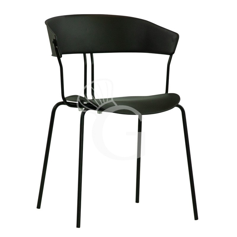 Metallstuhl "DIANA", lackiert, Sitzfläche aus Polypropylen