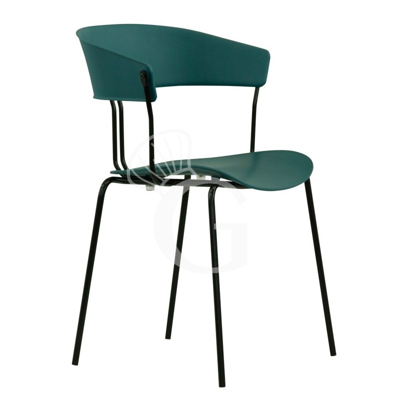 Metallstuhl "DIANA", lackiert, Sitzfläche aus Polypropylen