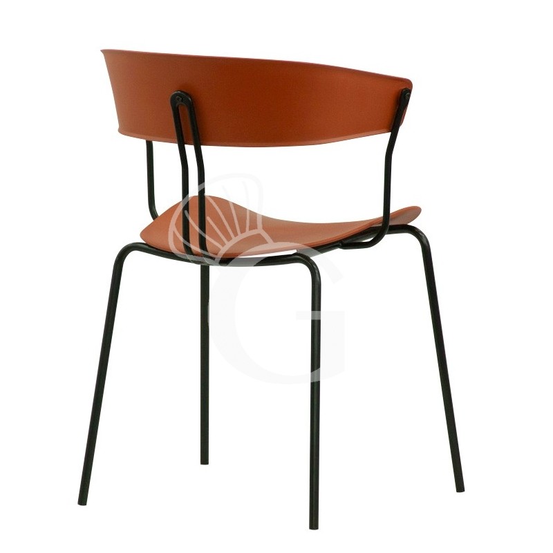 Metallstuhl "DIANA", lackiert, Sitzfläche aus Polypropylen