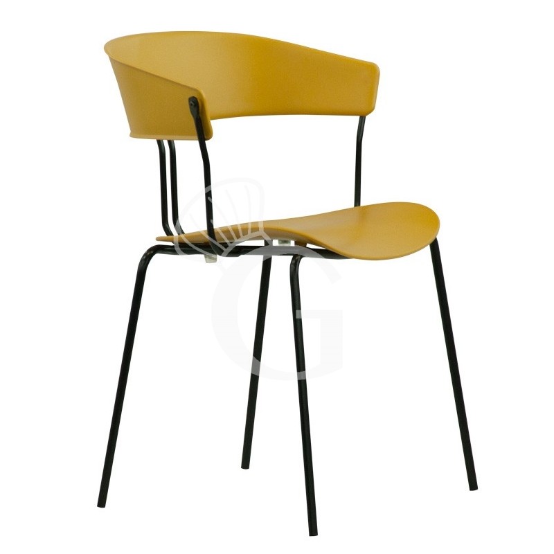 Metallstuhl "DIANA", lackiert, Sitzfläche aus Polypropylen