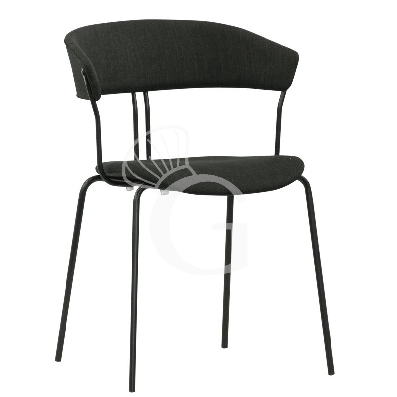 Metallstuhl "DAVID", lackiert, Sitzfläche aus Stoff Metallstuhl "DAVID", lackiert, Sitzfläche aus Stoff