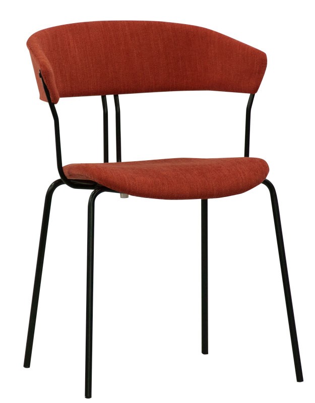 Metallstuhl "DAVID", lackiert, Sitzfläche aus Stoff