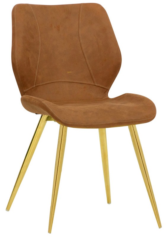 Sessel "KELLY", vermessingtes Metall, mit Stoffbezug