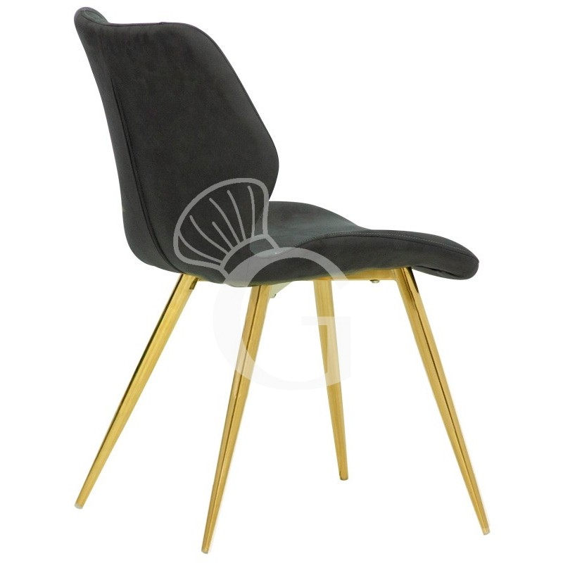 Sessel "KELLY", vermessingtes Metall, mit Stoffbezug