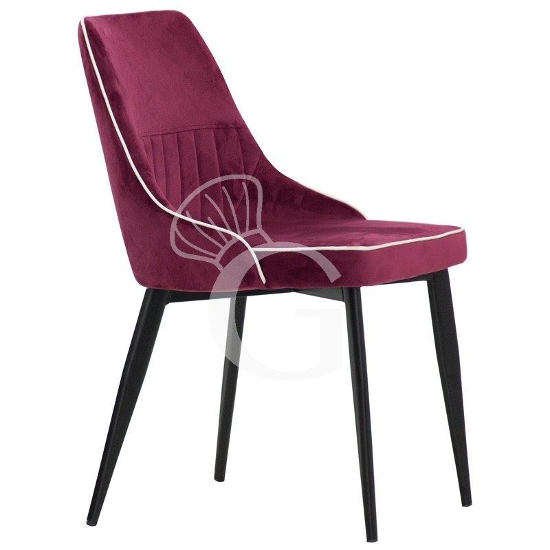 Sessel "SOPHIE", lackiertes Metall, mit Samtzug