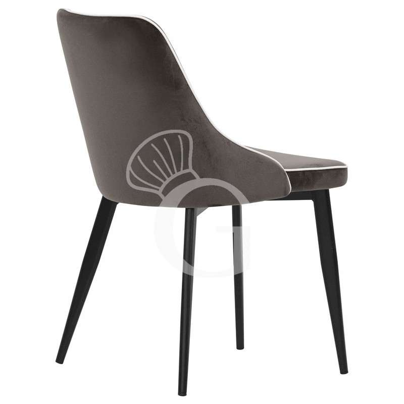 Sessel "SOPHIE", lackiertes Metall, mit Samtzug