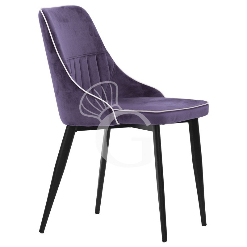 Sessel "SOPHIE", lackiertes Metall, mit Samtzug