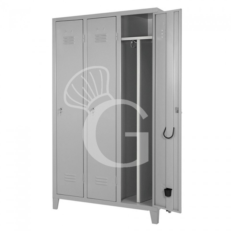 Umkleideschrank, 3 Abteile mit Trennwand, B 1030 mm x T 500 mm x H 1800 mm Umkleideschrank, 3 Abteile mit Trennwand, B 1030 mm x T 500 mm x H 1800 mm