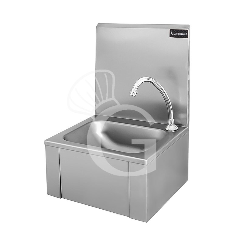 Handwaschbecken, Kniebedienung, Wandmontage, mit Wasserhahn