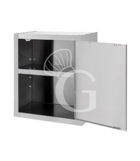 Wandhängeschrank, Edelstahl, 1 Flügeltür, 1 Zwischenboden, B 400 mm x T 400 mm x H 660 mm