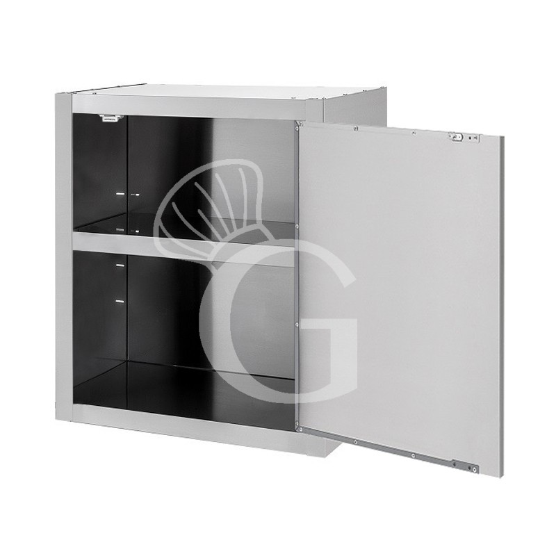 Wandhängeschrank, Edelstahl, 1 Flügeltür, 1 Zwischenboden, B 400 mm x T 400 mm x H 660 mm