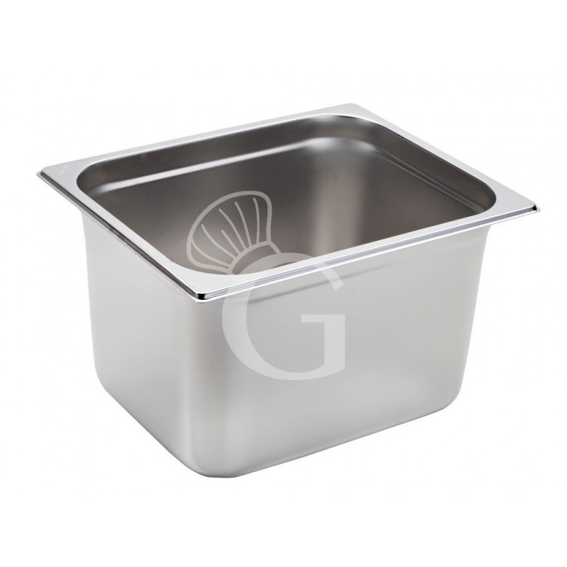GN Behälter 1/2, Edelstahl, 11,6 Liter, B 325 mm x T 265 mm x H 200 mm