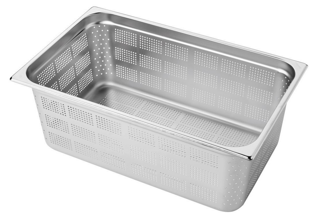 GN Behälter 1/1, perforiert, Edelstahl, 30 Liter, B 530 mm x T 325 mm x H 200 mm