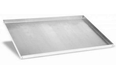 Backblech/Pizzablech aus Edelstahl AISI304, rechteckig, B 600 mm x T 400 mm x H 20 mm