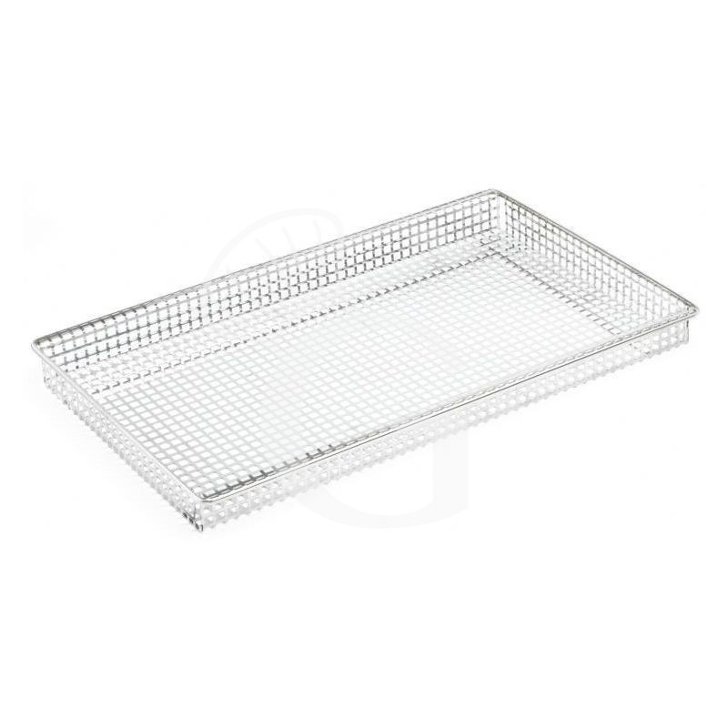 Backblech GN1/1 für Frittiertes, Edelstahl, perforiert, rechteckig, 530 mm x 325 mm Backblech GN1/1 für Frittiertes, Edelstahl, perforiert, rechteckig, 530 mm x 325 mm