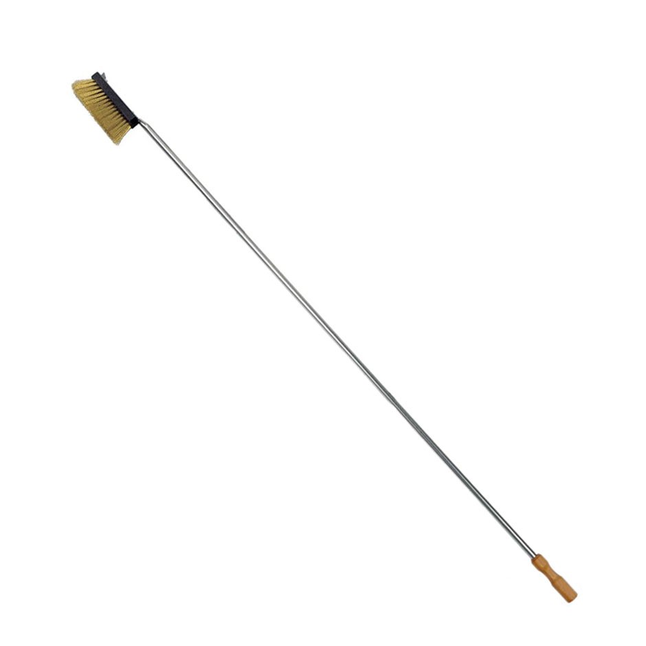 Pizzaofenbürste für Holz-Pizzaofen, Messing, B 50,5 mm x T 80 mm x H 1700 mm
